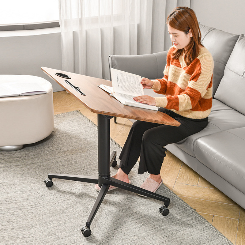移动电脑桌升降办公学习站立式书桌现代简约客厅书房可翻转床边桌