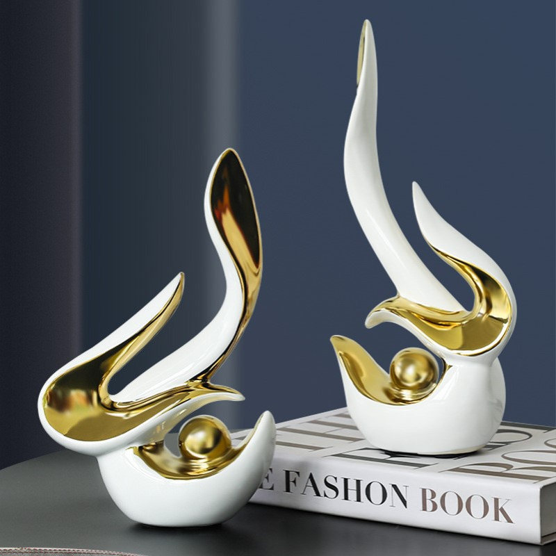 欧式轻奢巳巳如意装饰摆件样板间售楼处艺术造型玄关电视柜背景