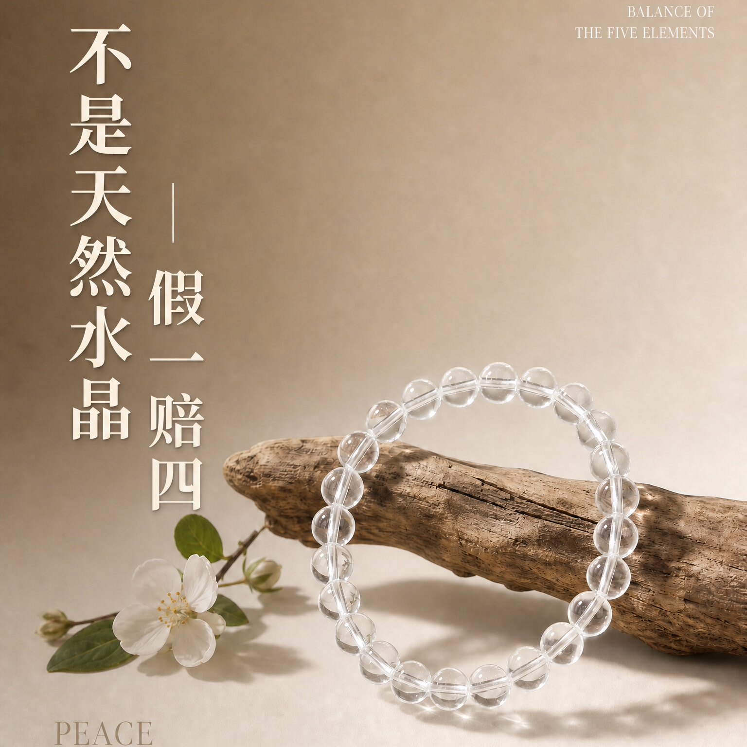 HELLO ZINGY天然白水晶手串女透明无瑕手链简约轻奢高颜值饰品