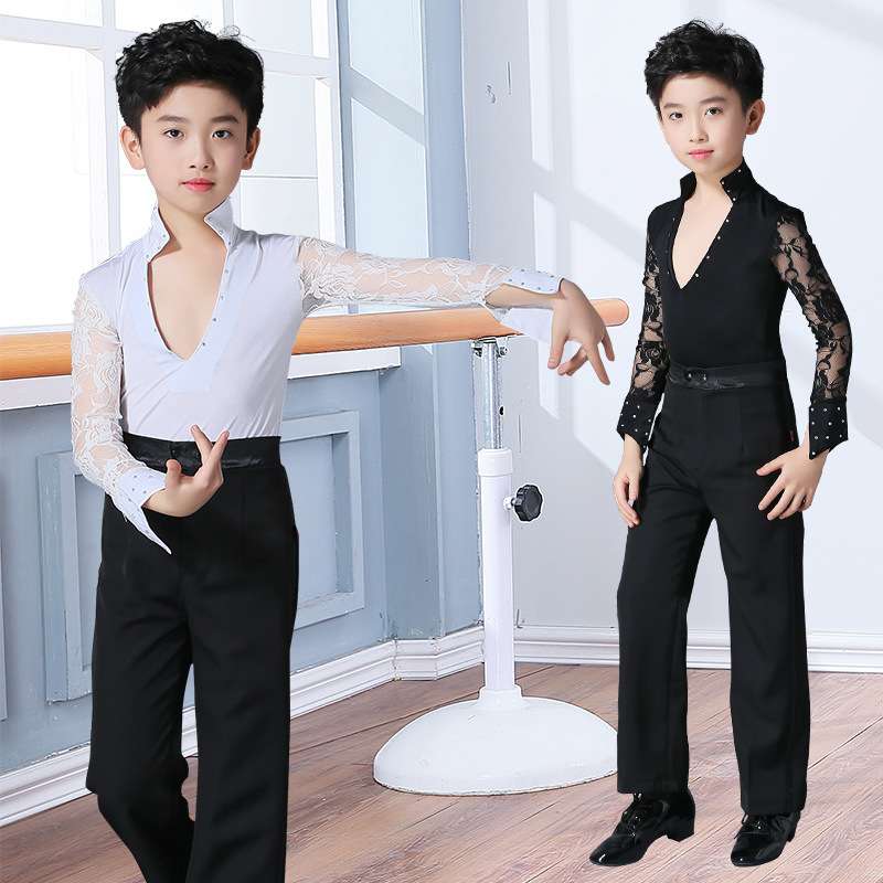 秋季男童摩登交谊舞蹈服装儿童比赛演出服男孩拉丁舞服装成人