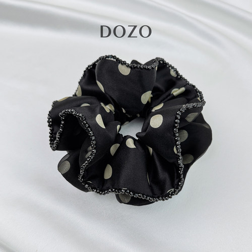 DOZO真丝双层波点大肠圈高级感锻