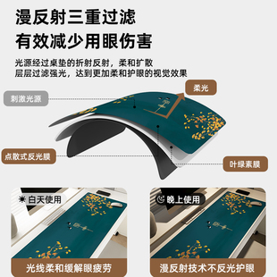 国潮超大鼠标垫笔记本电脑键盘宫廷风办公工位桌面垫子皮革书桌垫