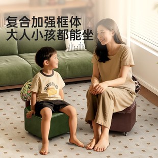 凳 实木小凳子滑轮靠背矮凳家用结实耐用小板凳客厅沙发凳坐凳换鞋