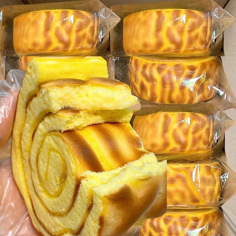 虎皮牛乳卷虎皮蛋糕瑞士卷夹心肉松面包整箱学生营养早餐休闲零食