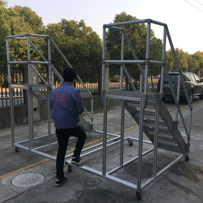 踏步型材 工业铝型材梯子走台系统机床扶手设备跨线桥40200铝材