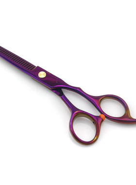 6.0英寸 紫色专业理发剪刀套装 美发剪刀套装 平剪牙剪套装