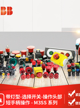 ABB M3SS系列三位置选择开关操作头部（带灯）M3SS3-11G;10054950