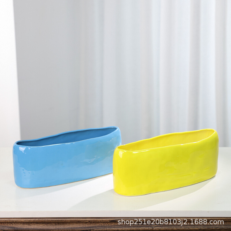 日本进口自由花器长方形草月流池坊花艺花道插花器皿日式花盆摆设