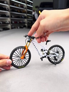 新款 双避震合金山地车模型男玩具减震仿真软尾越野自行车模型