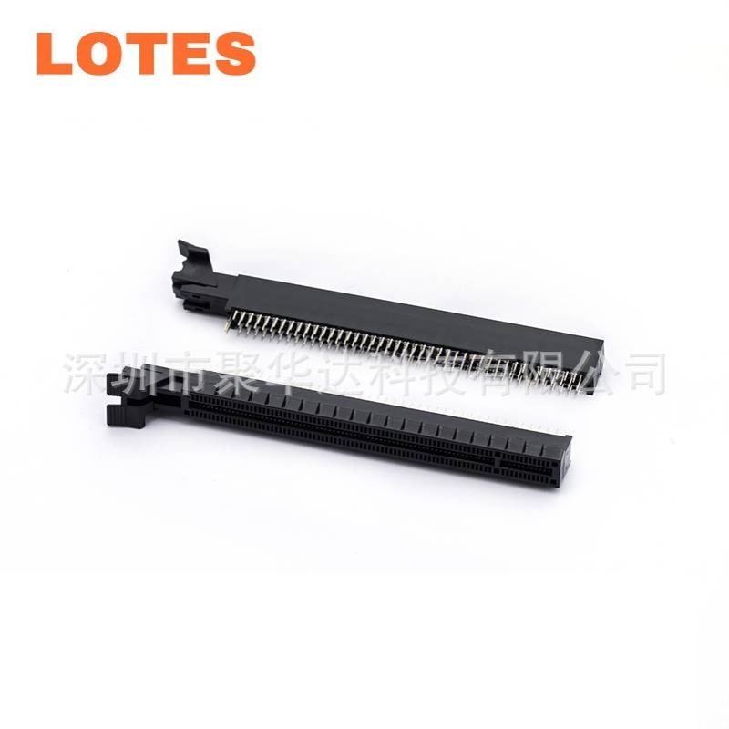LOTES APCI0494 连接器PCIE4.0显卡插槽16X 164PIN双推旋转黑长耳
