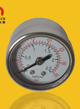 不锈钢压力表轴向304压力表横装YBF40Z 2.5kg 35psi  1/4NPT工厂