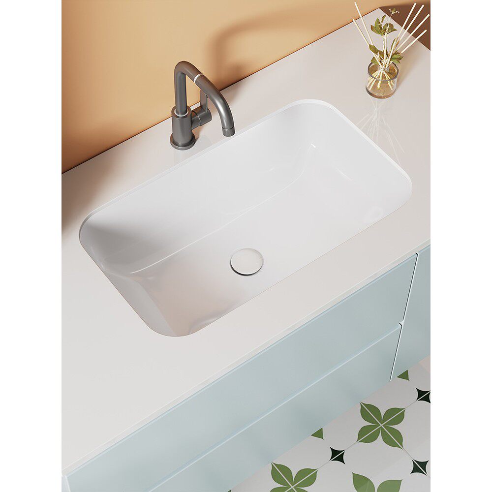 大容量弧形柜台下面盆洗脸盆浴室陶瓷面盆嵌入式单面盆家用小尺寸