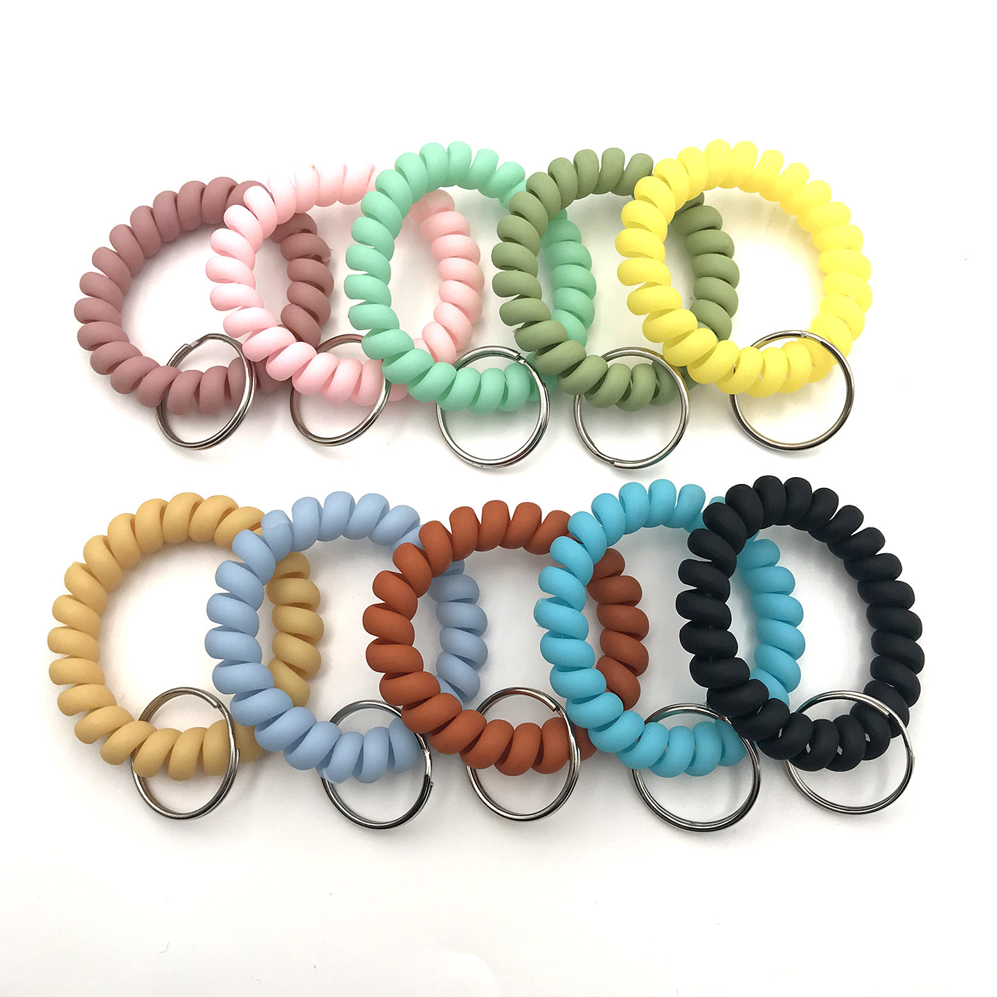 彩色哑光弹簧圈塑胶绳浴室衣柜电话线钥匙扣牌手环发圈防丢钥匙扣,节庆用品/礼品,钥匙扣,淘宝优惠券,粉丝福利购,淘宝优惠卷