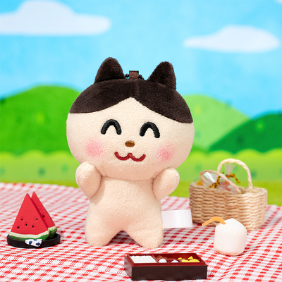 irasutoya插画小人小猫咪挂件可爱卡通毛绒动物挂件现货毛绒玩偶