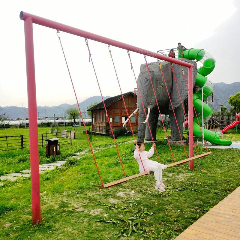 户外大型公园无动力农庄观光园多人荡秋千旋转跷跷板亲子网红玩具