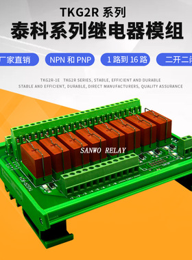 8路泰科继电器模组 继电器模块 PLC控制板RT424012 导轨安装30VDC