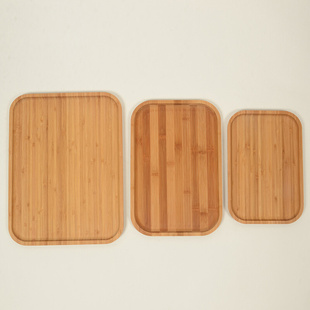 厂家供应长方形餐盘三件套 竹制餐点托盘大号 环保耐承重 批发