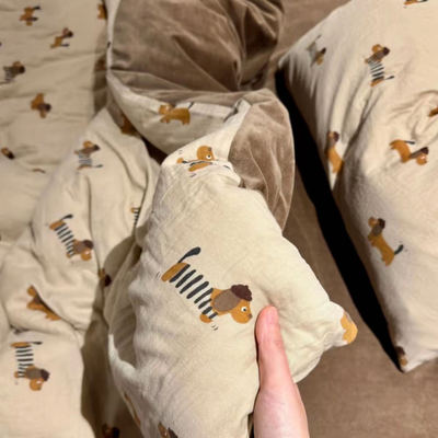 A类母婴级双层纱棉加绒四件套