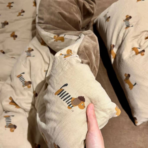 A类母婴级双层纱棉加绒四件套