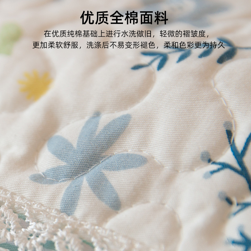 水洗四季通用小碎花沙发垫美式田园防滑布艺坐垫沙发套罩盖布