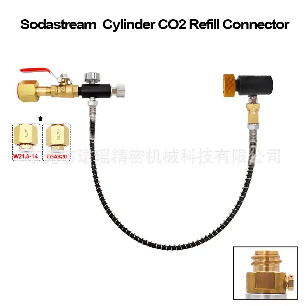 Sodastream CO2苏打水气瓶充气阀大转小二氧化碳瓶充气接头