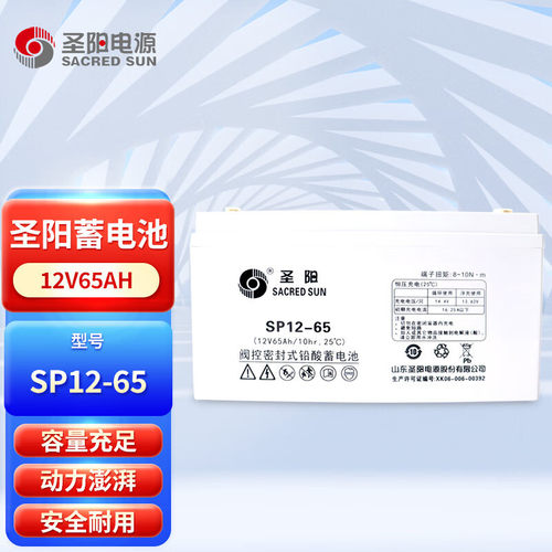 圣阳12V65AH SP12-65 铅酸蓄电池免维护UPS电源 机房直流屏专用