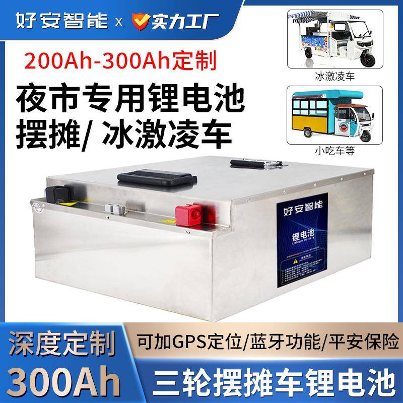 磷酸铁锂电动车锂电池48V60V220Ah三轮车摆摊小吃车72伏300Ah电瓶