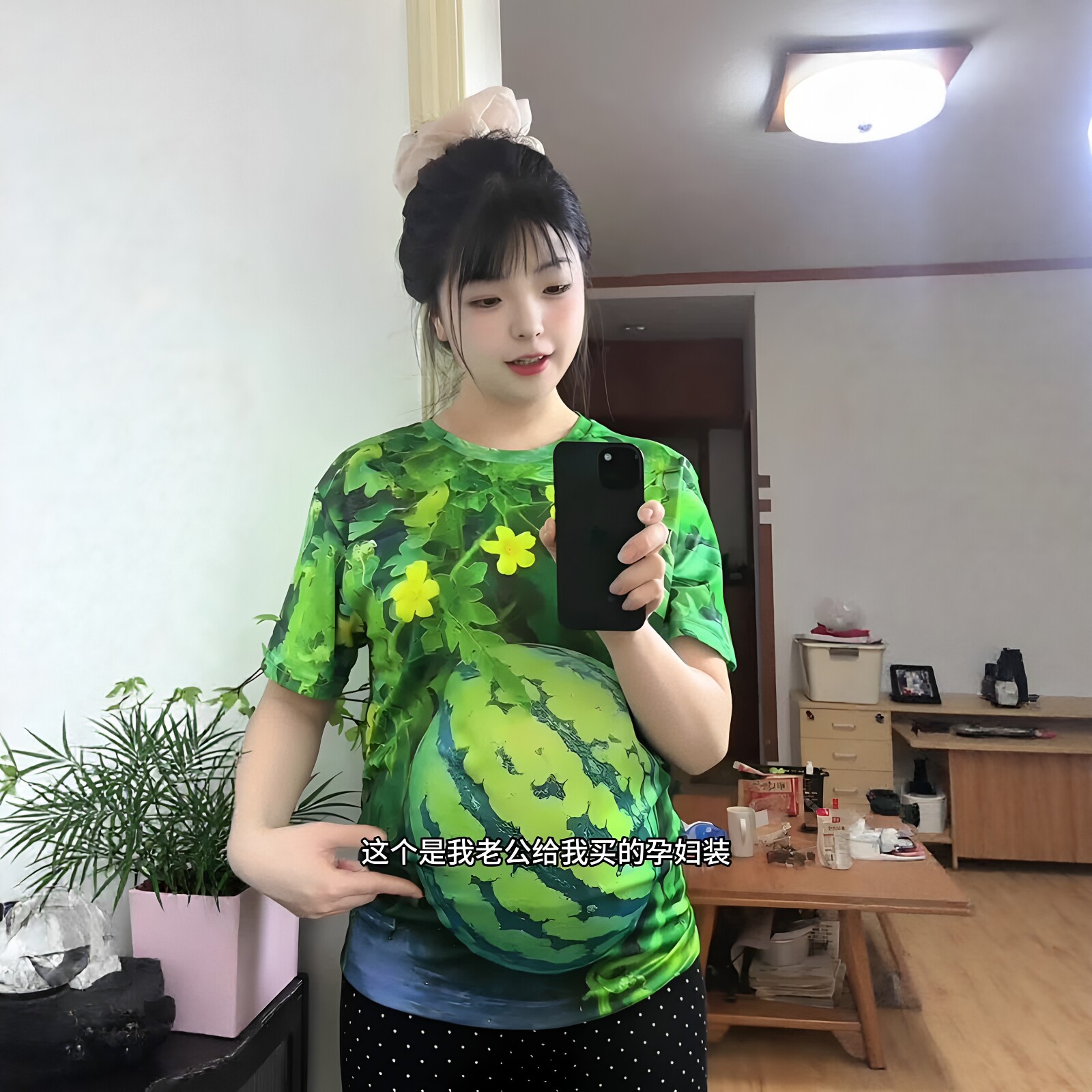 【立体效果】西瓜印花短袖孕妇装立体西瓜T恤夏季清凉3D圆领短袖