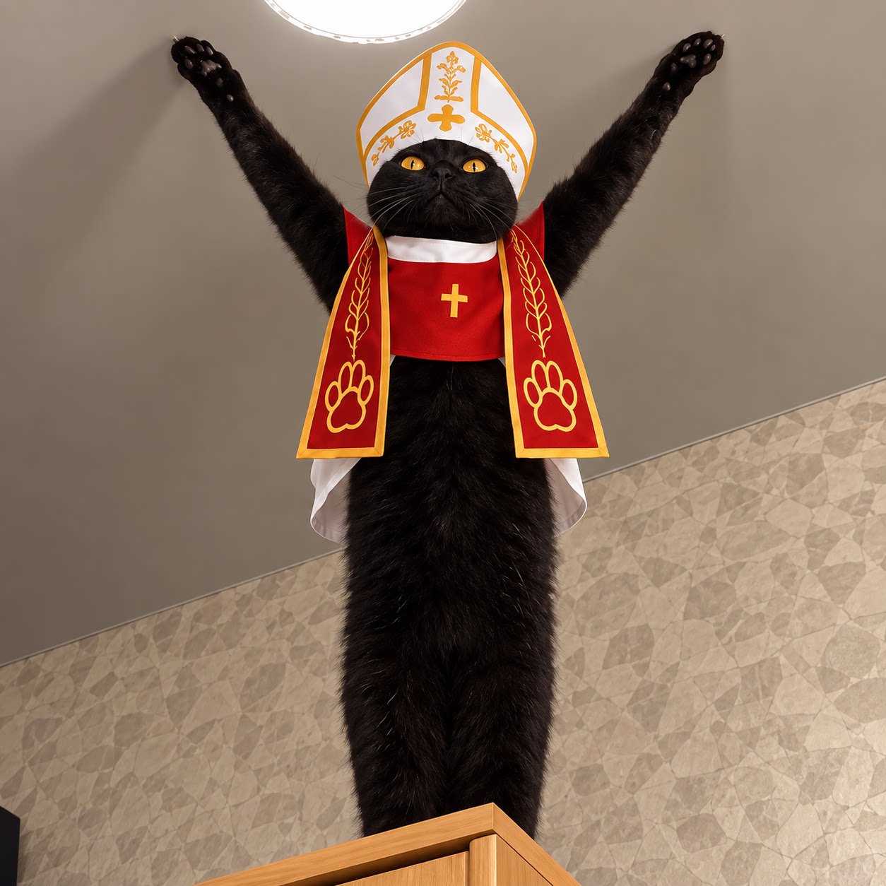 猫届教皇！教皇咪衣服万圣节可爱cos服节日装扮宠物套装拍照出片
