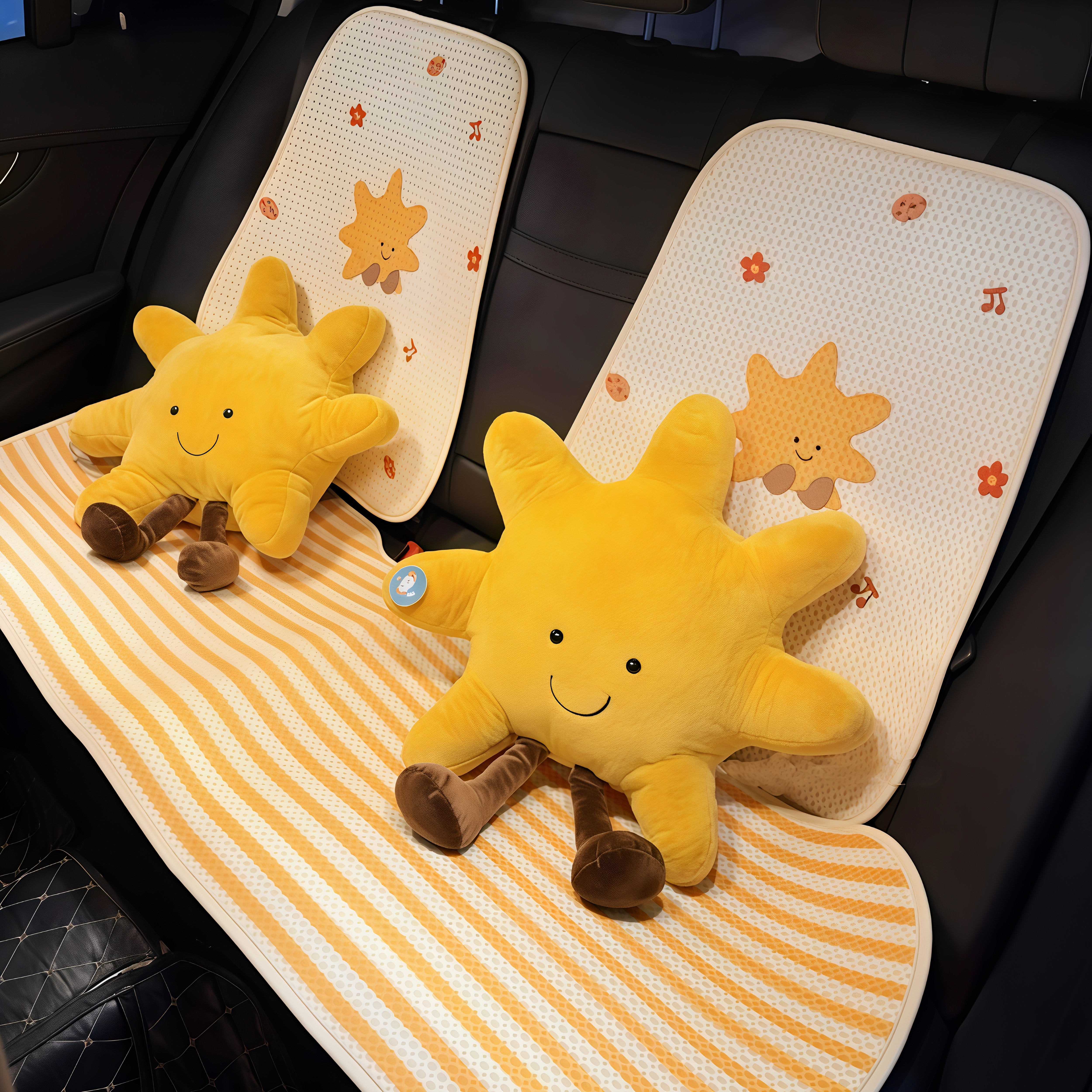 向阳而生太阳花坐垫卡通星星汽车夏凉坐垫四季通用通风透气高颜值