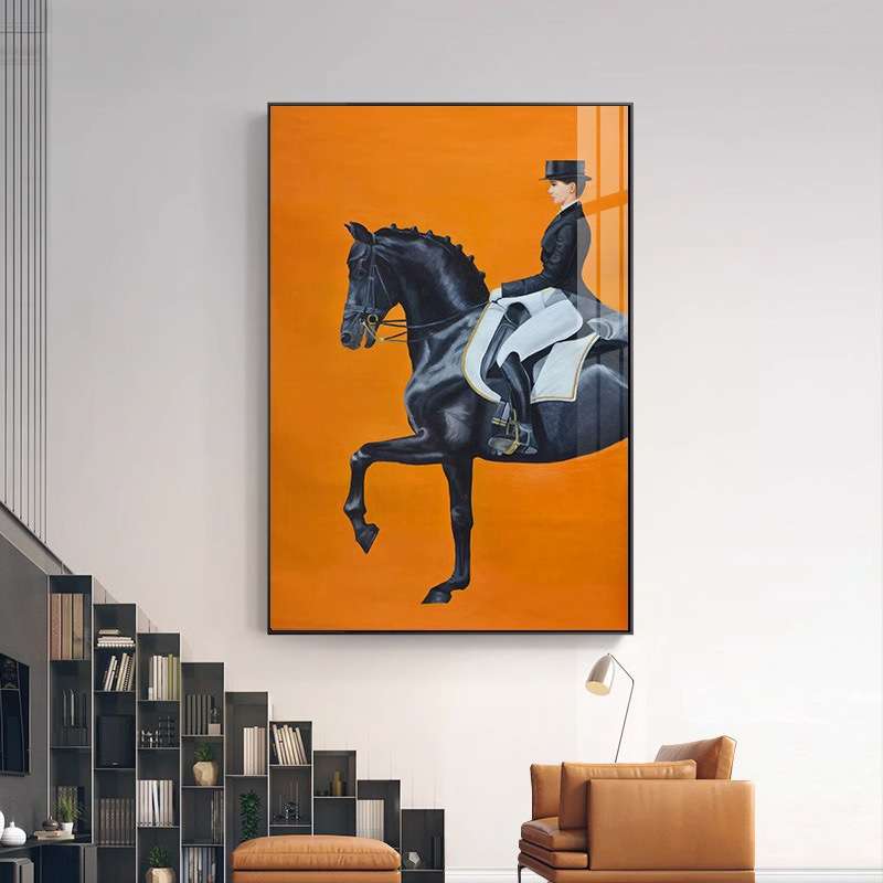 现代入户玄关装饰画轻奢时尚软装壁画英伦风餐厅马油画客厅挂画图片