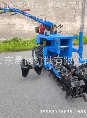 195型小型条沟机 手挖扶式HHA链沟果园农用开柴油管道开槽机