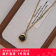 钛钢手工串珠百搭小众毛衣链女时尚 张十六 腰果项链 简约棕色颈链