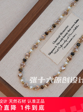 张十六原创手工彩色轻奢锁骨链