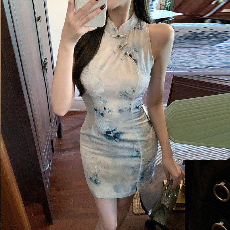 新中式改良旗袍洋装短款