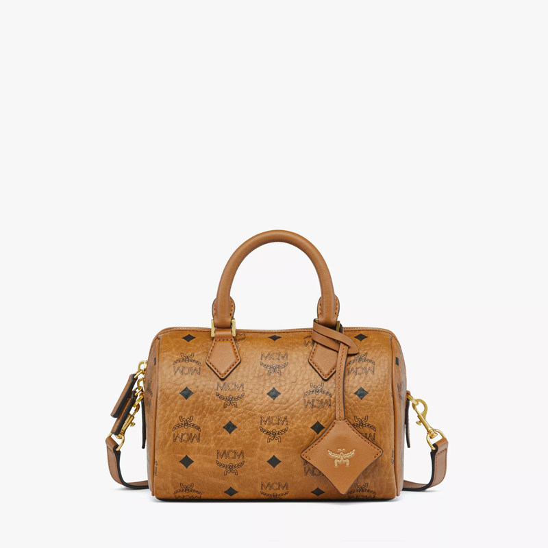 MCM波士顿包单肩斜挎 人造革手提包小号女款干邑色,箱包皮具/热销女包/男包,通用款女包,淘宝优惠券,粉丝福利购,淘宝优惠卷
