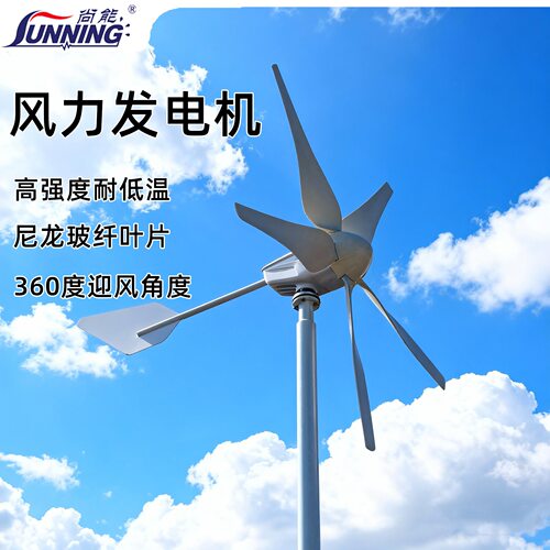 风光互补1KW永磁电机风力发电机48V小型高效离网工程用风力发电机