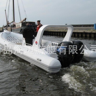 海迈7.6米玻璃钢船 RIB船 硬底船 海钓船 捕鱼船 救援船 橡皮艇