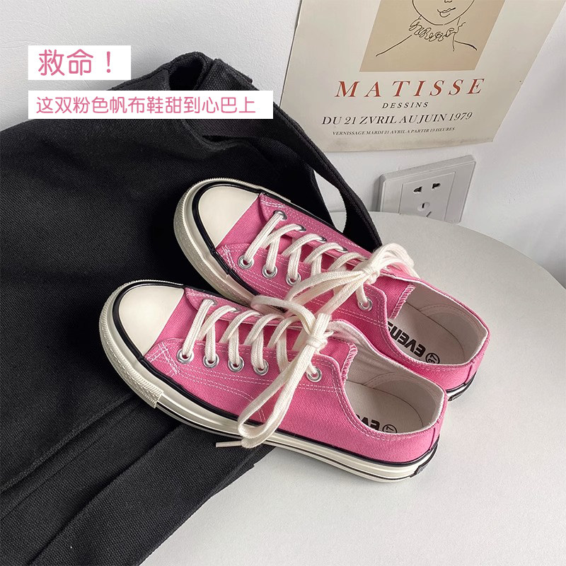 1970s帆布鞋女低帮经典款低帆布鞋