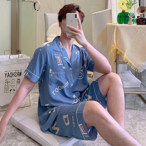 青年棉绸睡衣套装家居服