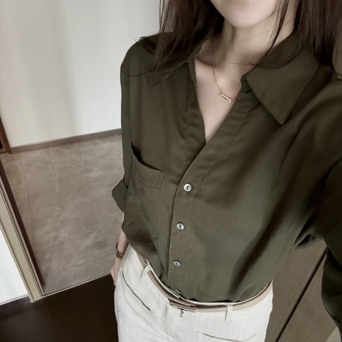卡丝二店宽松休闲慵懒长袖衬衫女
