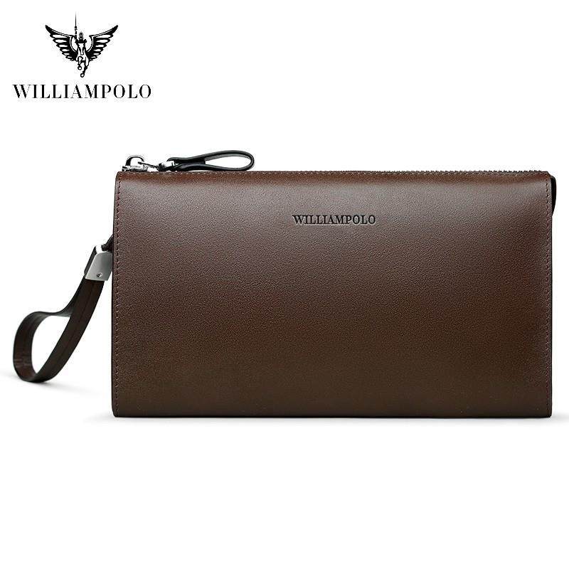 WILLIAMPOLO长款钱包英皇保罗男士手拿包轻奢时尚真皮大容量手包
