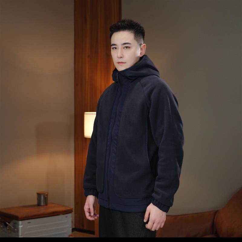 OPG男装外套式双面拼接连帽棉服冬季情侣休闲百搭防风保暖夹克衫,男装,时尚抓绒衣,淘宝优惠券,粉丝福利购,淘宝优惠卷