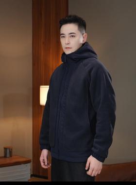 OPG男装外套式双面拼接连帽棉服冬季情侣休闲百搭防风保暖夹克衫