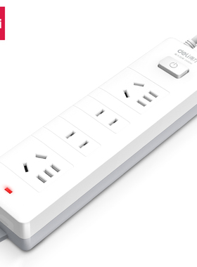 得力18163电源插座新国标插排插线接线板4位插孔拖线板防漏电