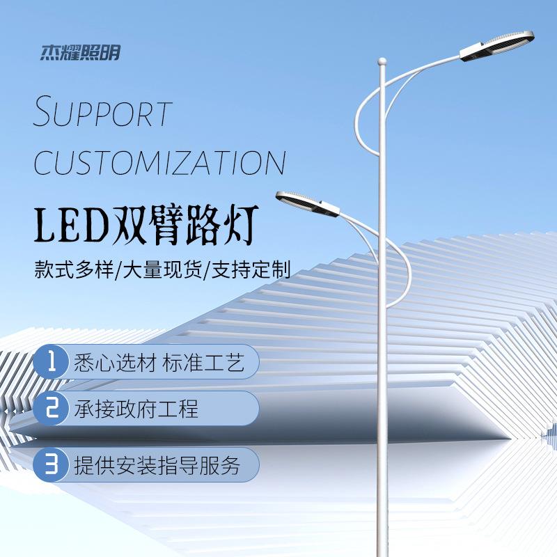 双臂路灯市电路灯杆6米10米led路灯头户外防水220v市政道路灯