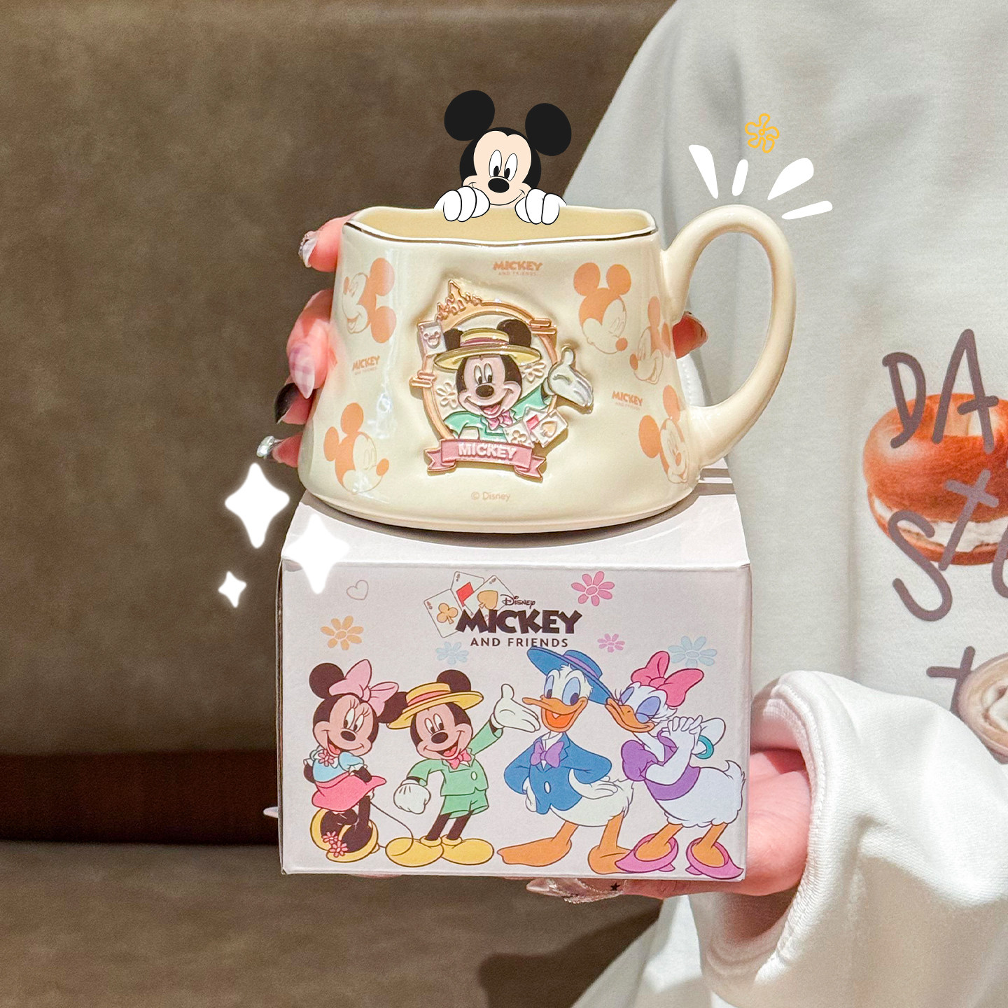 迪士尼联名陶瓷水杯马克杯家用2026新款高颜值情侣学生送礼伴手礼,餐饮具,马克杯,淘宝优惠券,粉丝福利购,淘宝优惠卷
