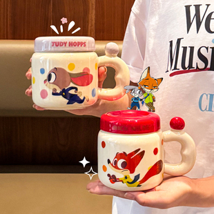 疯狂动物城联名陶瓷水杯马克杯家用2025新款 高颜值上班族情侣杯子