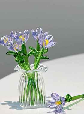 春和景明琉璃花束摆件琉璃花束摆件摆件客厅轻奢高档小兰花琉璃花