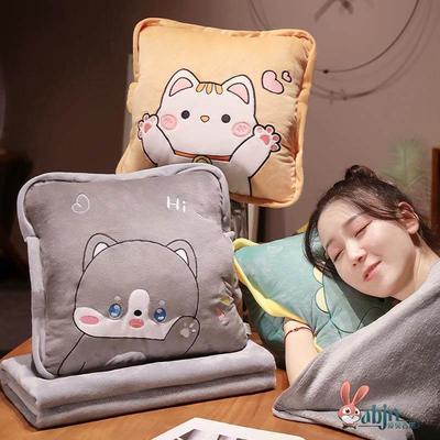 抱枕车用被子两用午睡枕头毯子二合一加厚办公室折叠沙发汽车靠枕